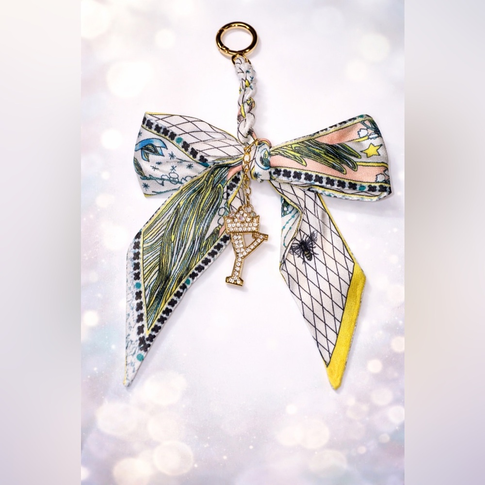 Colorful Patterned Scarf with Charm